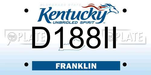 D188II Kentucky License Plate