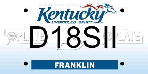 D18SII Kentucky License Plate