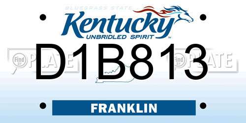 D1B813 Kentucky License Plate