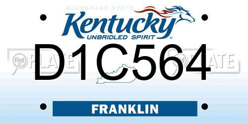 D1C564 Kentucky License Plate