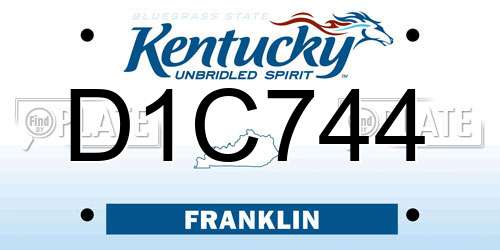 D1C744 Kentucky License Plate