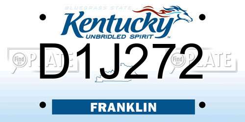 D1J272 Kentucky License Plate