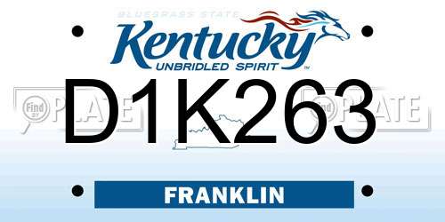 D1K263 Kentucky License Plate
