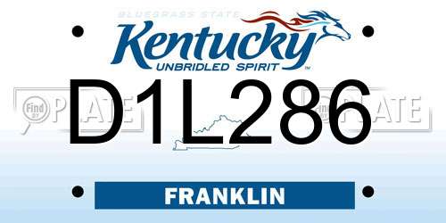 D1L286 Kentucky License Plate