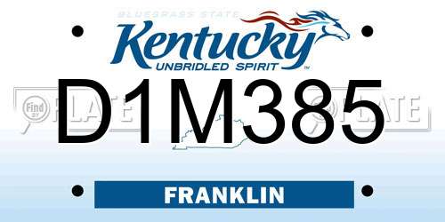D1M385 Kentucky License Plate