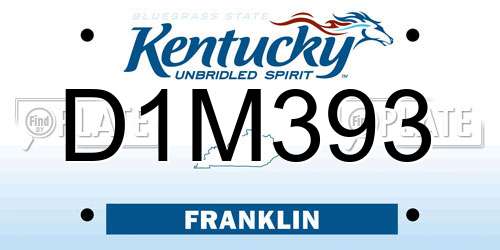 D1M393 Kentucky License Plate