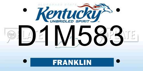 D1M583 Kentucky License Plate