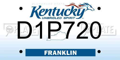 D1P720 Kentucky License Plate