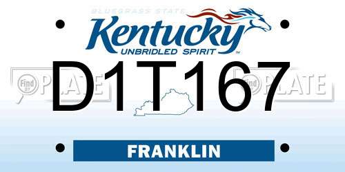 D1T167 Kentucky License Plate