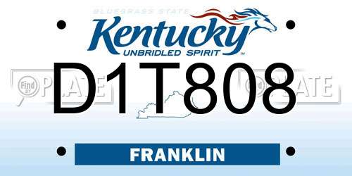 D1T808 Kentucky License Plate