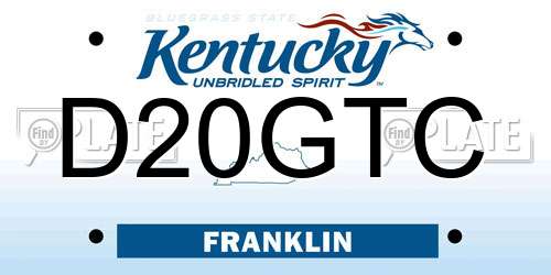 D20GTC Kentucky License Plate