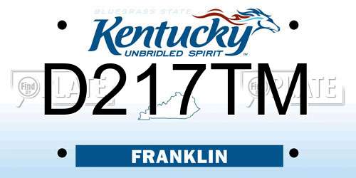 D217TM Kentucky License Plate