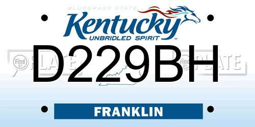 D229BH Kentucky License Plate