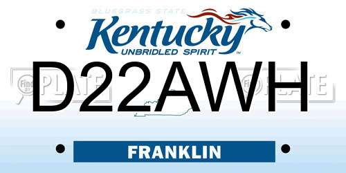 D22AWH Kentucky License Plate