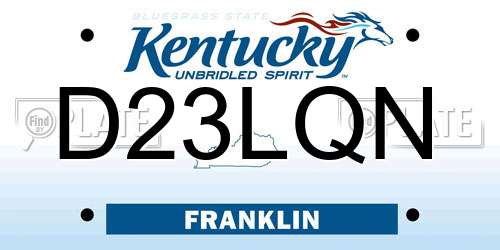 D23LQN Kentucky License Plate