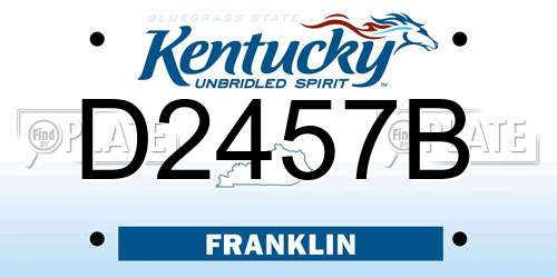 D2457B Kentucky License Plate