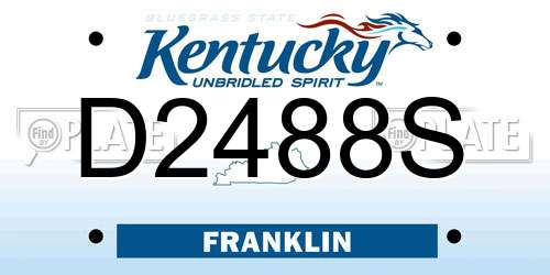 D2488S Kentucky License Plate