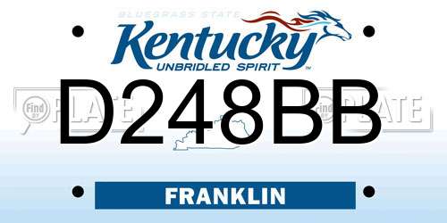 D248BB Kentucky License Plate