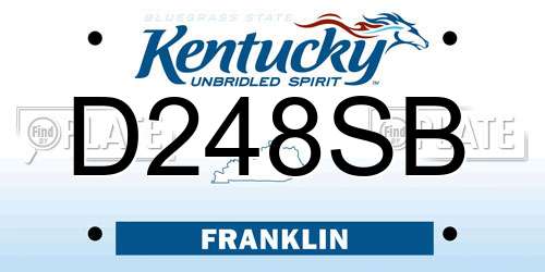 D248SB Kentucky License Plate