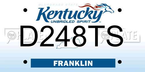 D248TS Kentucky License Plate
