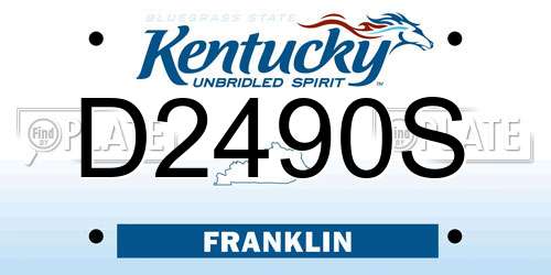 D2490S Kentucky License Plate