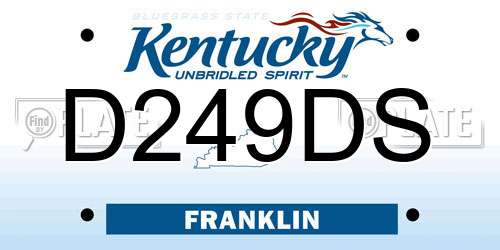 D249DS Kentucky License Plate