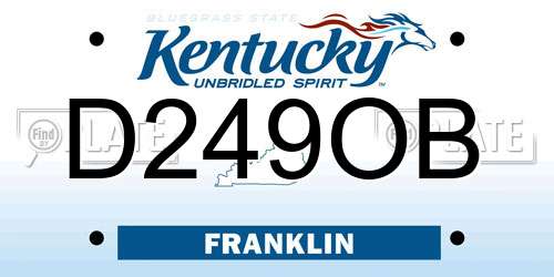 D249OB Kentucky License Plate