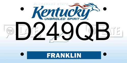 D249QB Kentucky License Plate