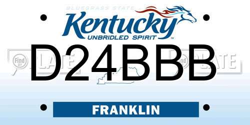 D24BBB Kentucky License Plate