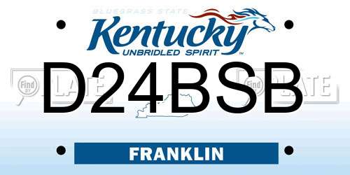 D24BSB Kentucky License Plate