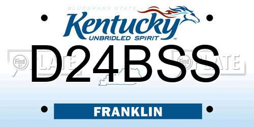 D24BSS Kentucky License Plate