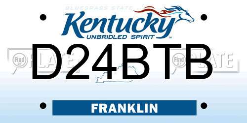 D24BTB Kentucky License Plate