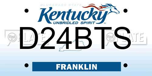 D24BTS Kentucky License Plate