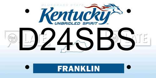 D24SBS Kentucky License Plate