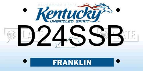 D24SSB Kentucky License Plate