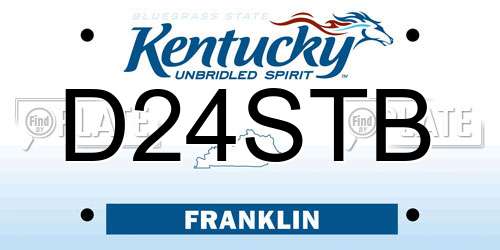 D24STB Kentucky License Plate