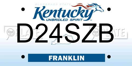 D24SZB Kentucky License Plate
