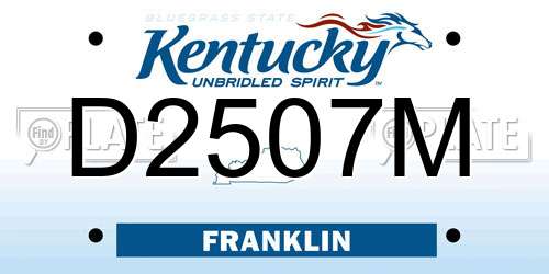 D2507M Kentucky License Plate