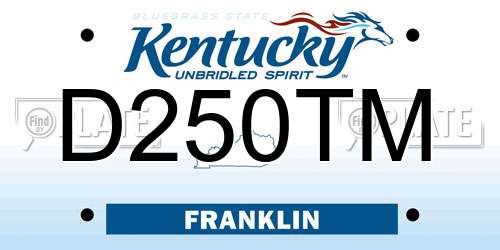 D250TM Kentucky License Plate