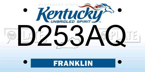 D253AQ Kentucky License Plate