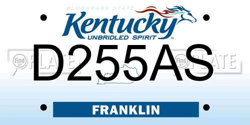 D255AS Kentucky License Plate