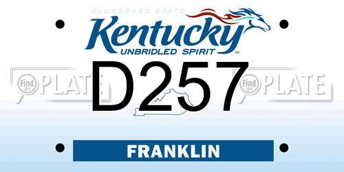 D257 Kentucky License Plate