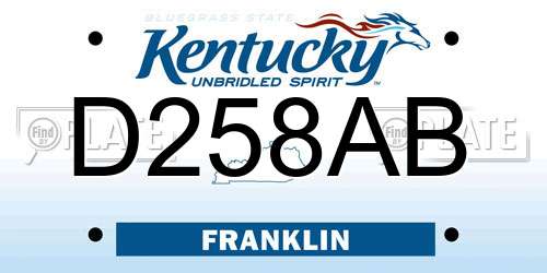 D258AB Kentucky License Plate