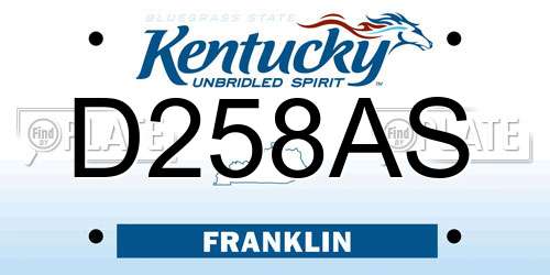 D258AS Kentucky License Plate