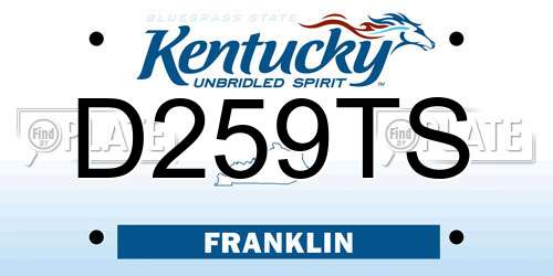 D259TS Kentucky License Plate