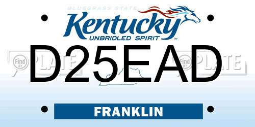 D25EAD Kentucky License Plate