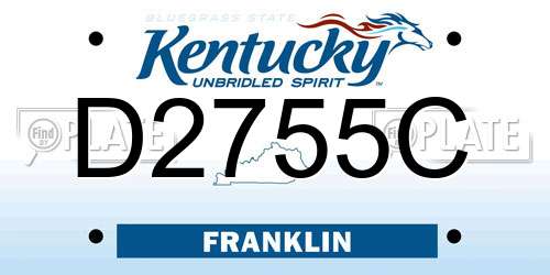 D2755C Kentucky License Plate