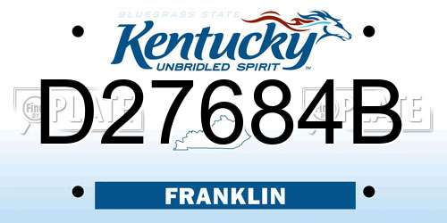 D27684B Kentucky License Plate