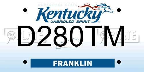 D280TM Kentucky License Plate