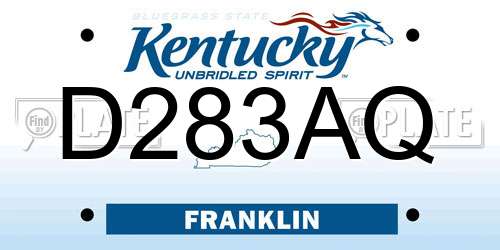 D283AQ Kentucky License Plate